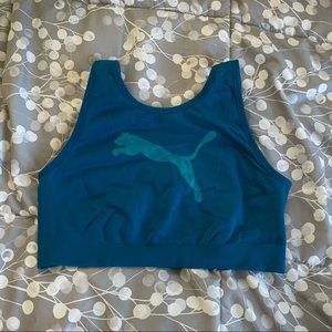 blue puma crop top/sports bra